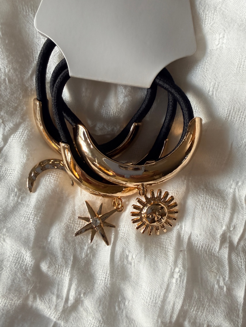 Pink Lily Celestial Hair Bands with Gold-Color Charms
